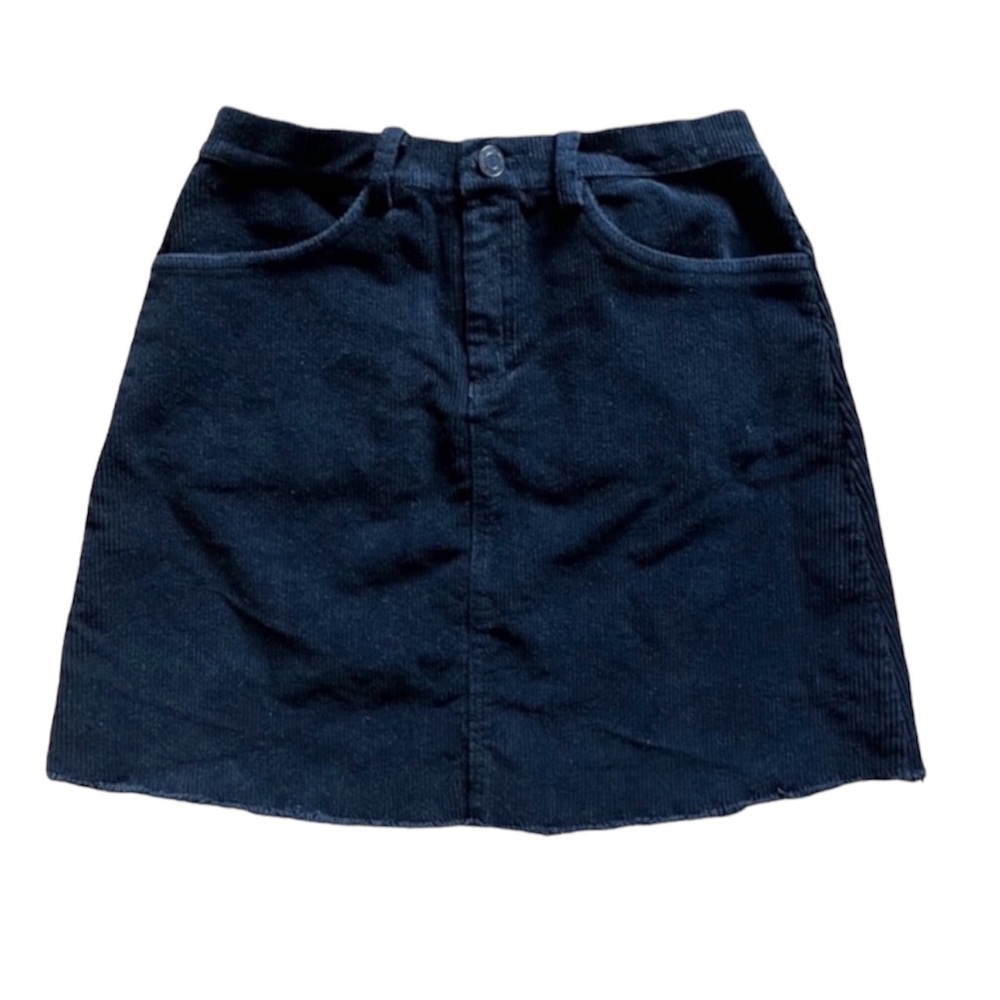 Brandy Melville Juliette Black Corduroy Mini Skirt